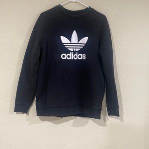 Large Black Adidas Crewneck